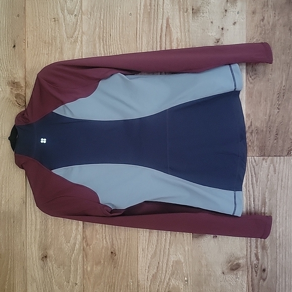 Anthropologie Sweaty Betty Blue Burgundy Power Workout Jacket XS or Medium NWT - Picture 8 of 8